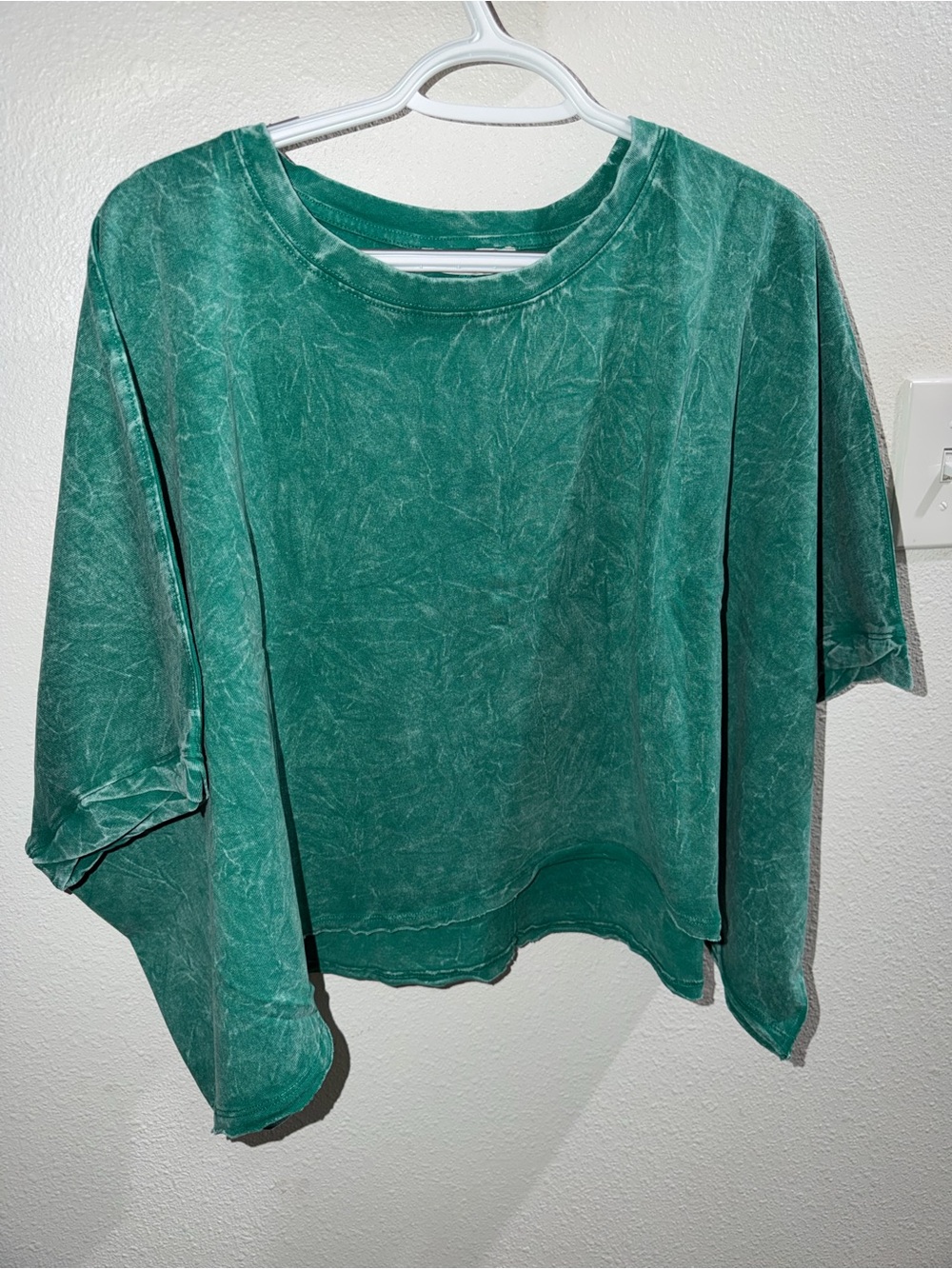 Zenana Outfitters Washed Teal Boxy Tee NEW